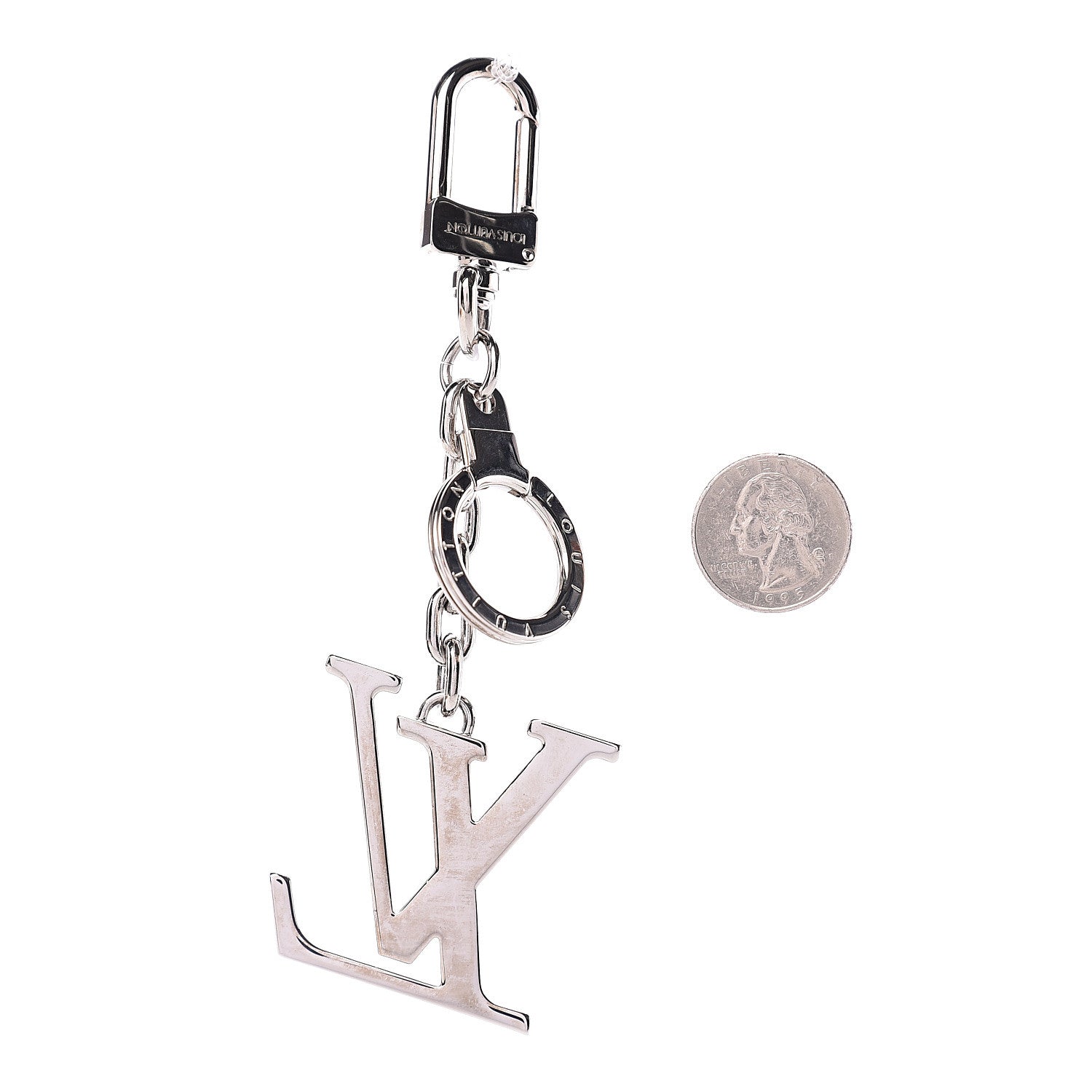 Louis Vuitton LV Facettes Bag Charm Key Holder Silver 2 of 2
