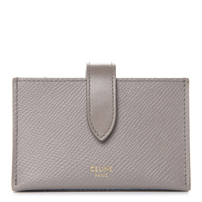 Celine Grained Shiny Calfskin Accordion Card Holder Pebble 1 of 9