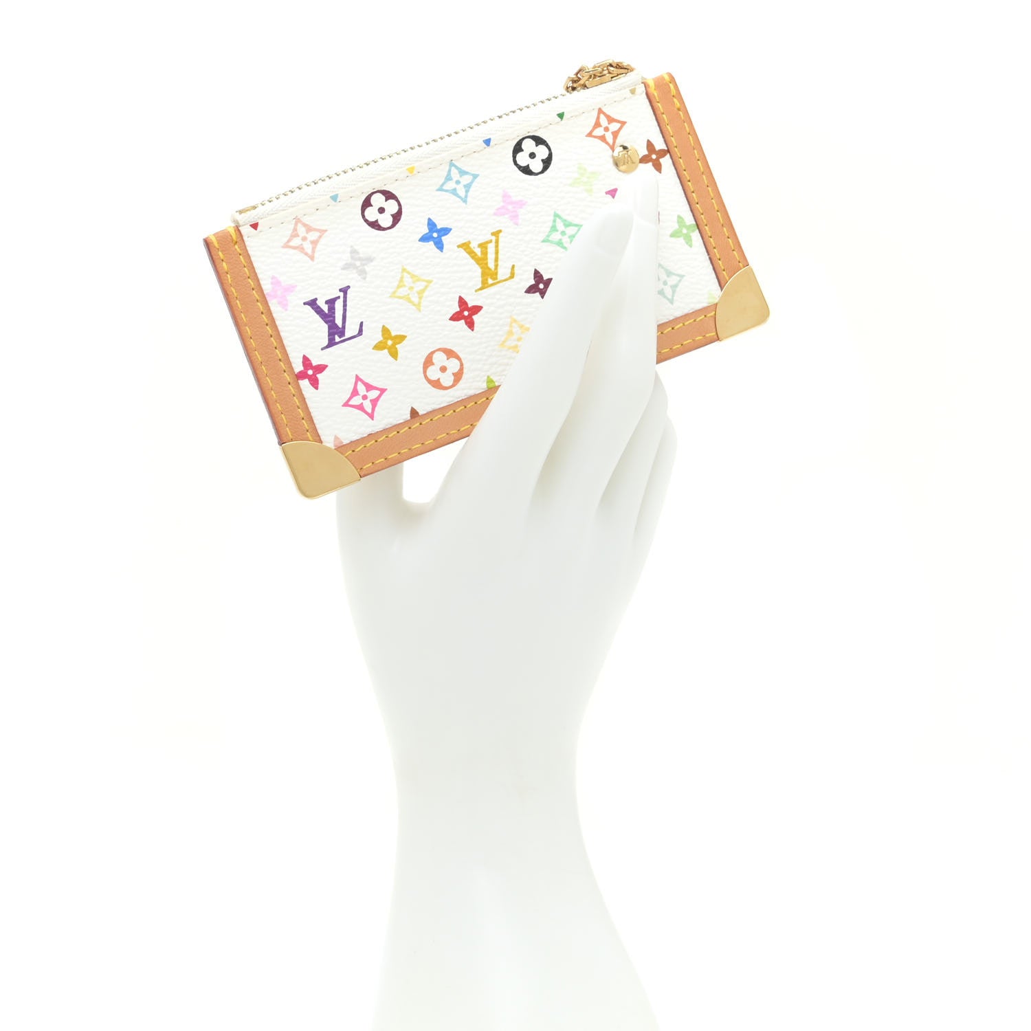 Louis Vuitton Monogram Multicolor Key Pouch White 2 of 8