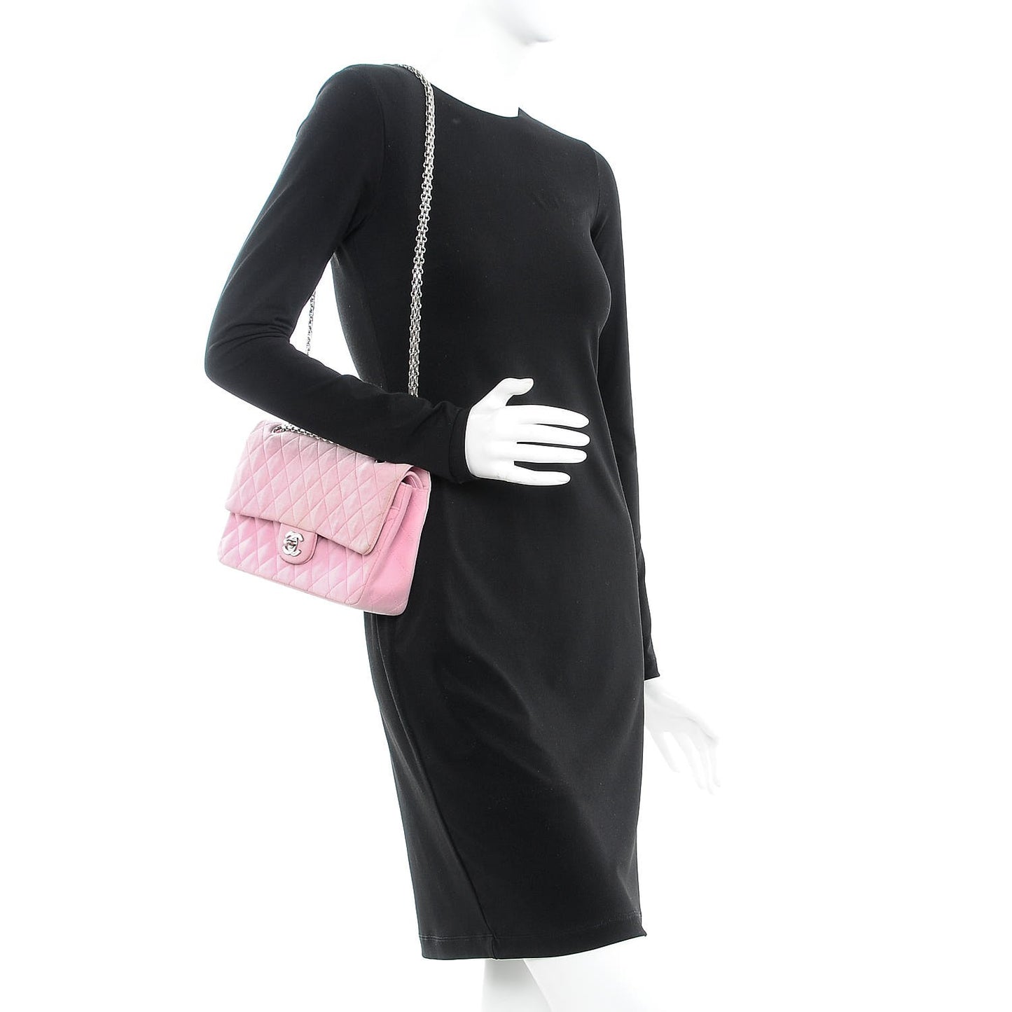 Jersey Quilted Medium Double Flap Pink