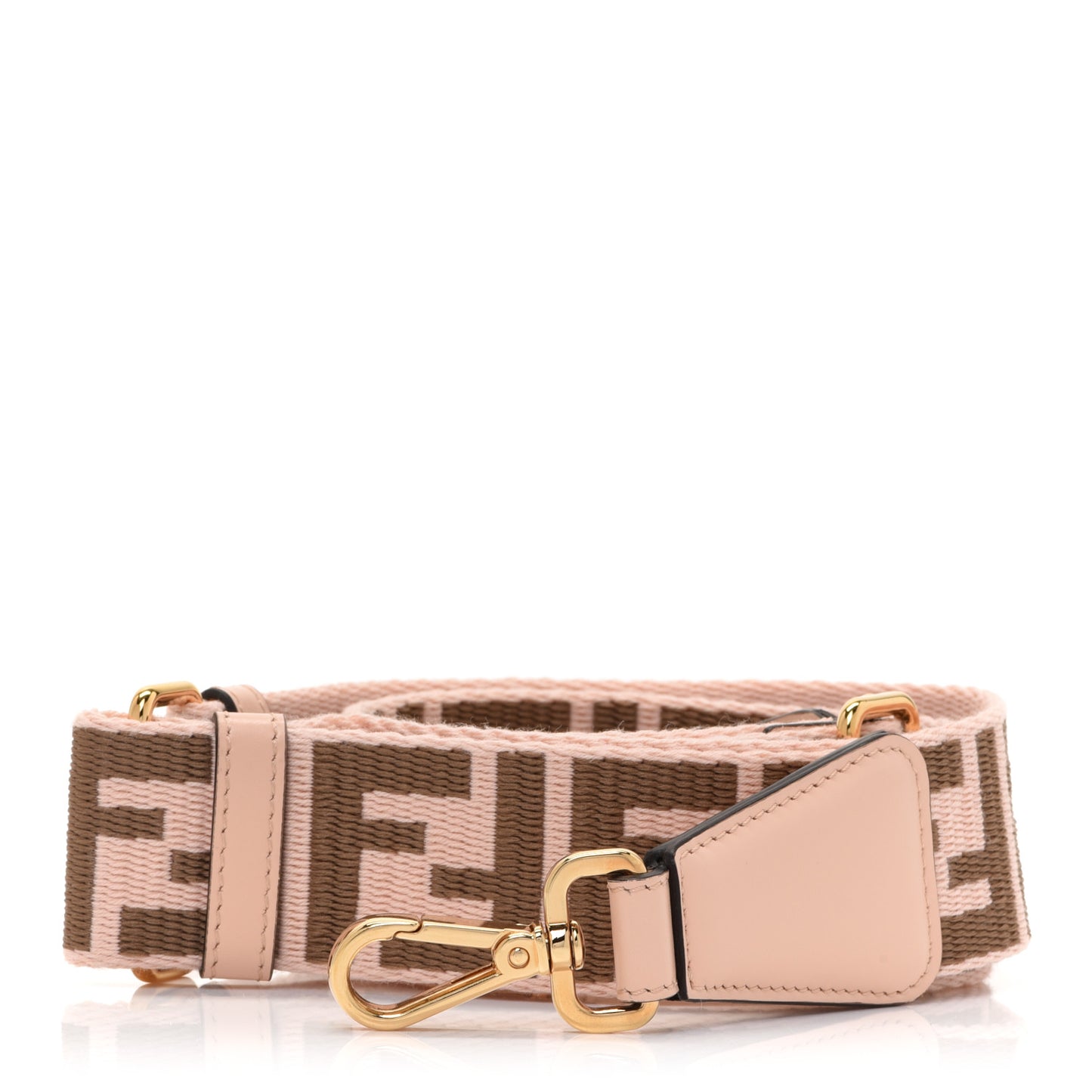 Jacquard Ribbon Vitello King FF Bi-Color Intreccio Adjustable Strap You Light Rose Camel