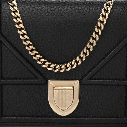 Christian Dior Grained Calfskin Diorama Wallet on Chain Pouch Black 6 of 10