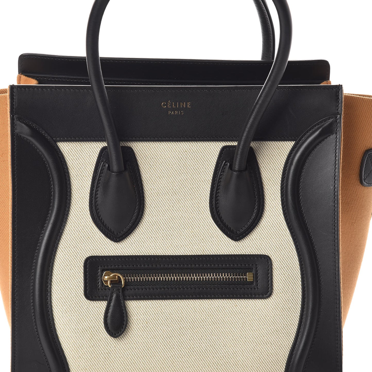 Calfskin Linen Micro Tri-Color Luggage Natural
