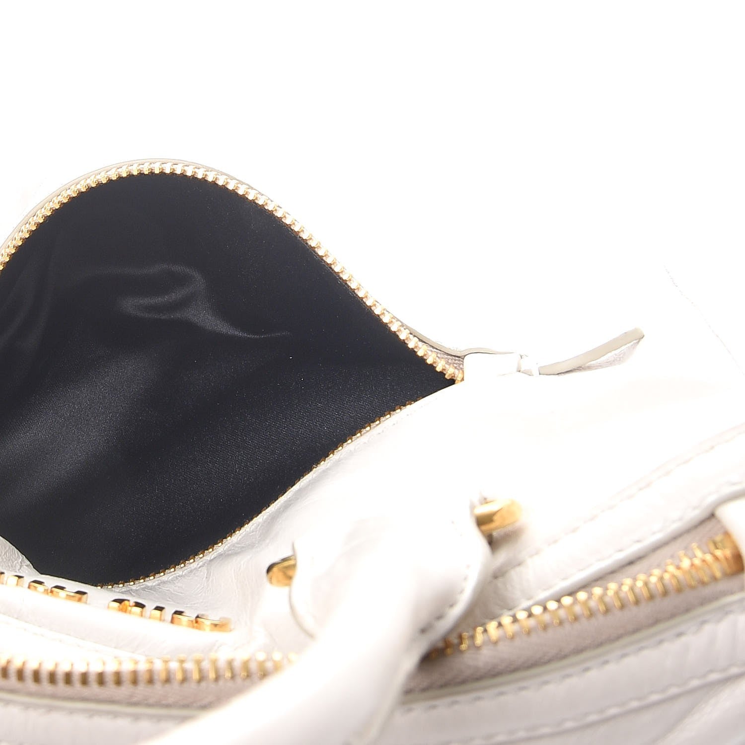 Miu Miu Vitello Shine Zip Tote Talco 8 of 14