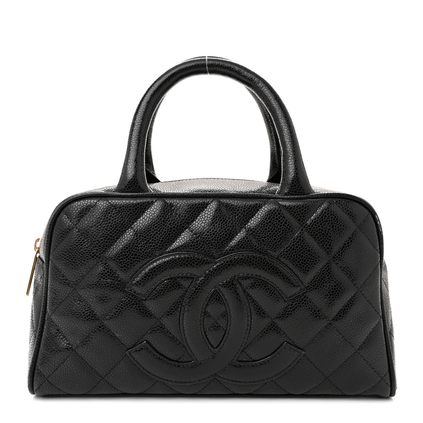 Caviar Quilted Small Bowler Black