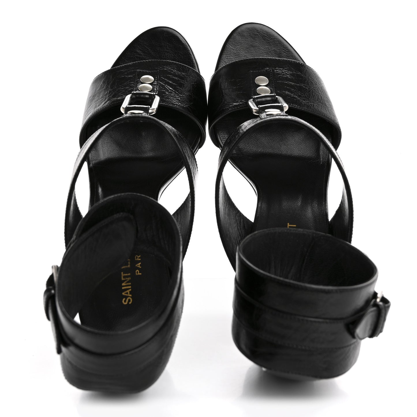 Shiny Calfskin Fetish 105 Sandal 39 Black