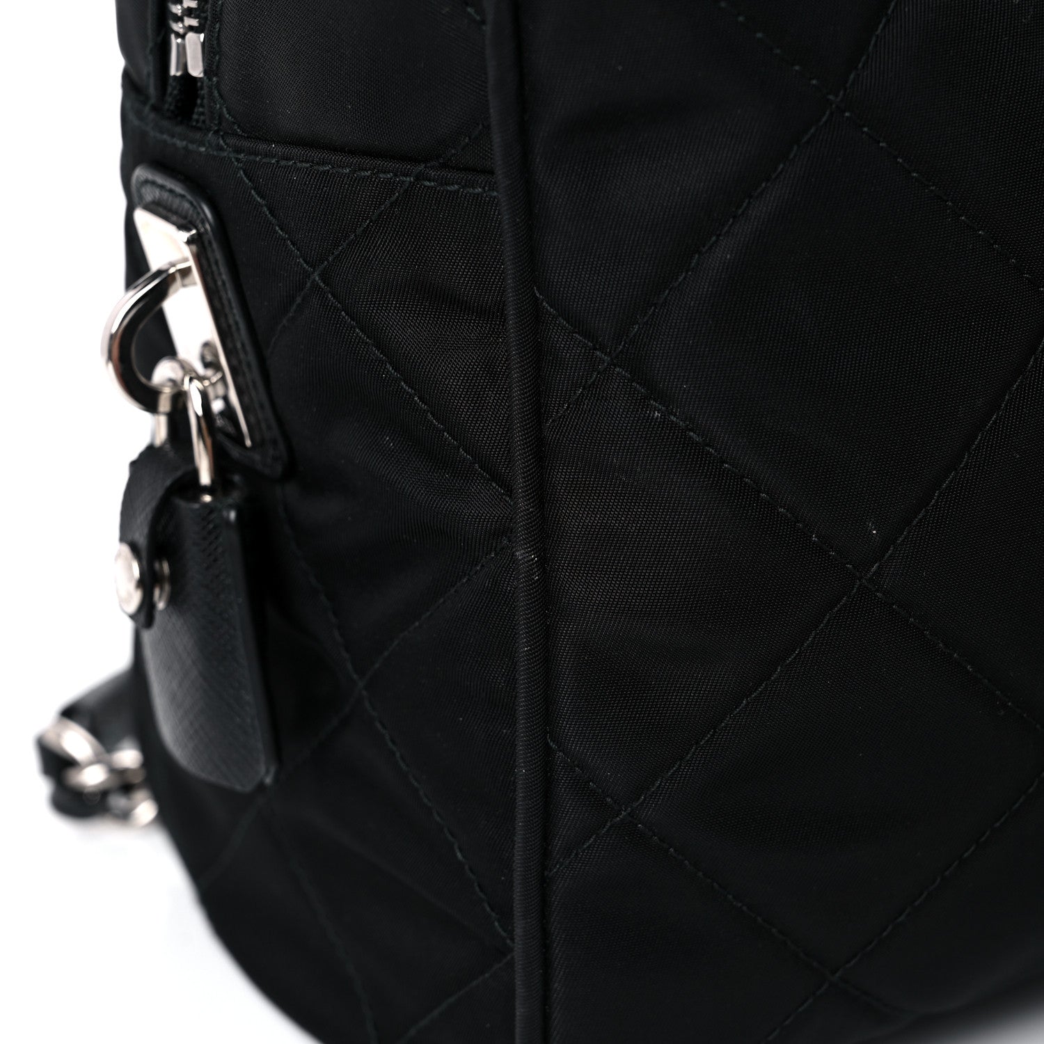 Prada Nylon Tessuto Impuntu Quilted Shoulder Bag Black 9 of 15