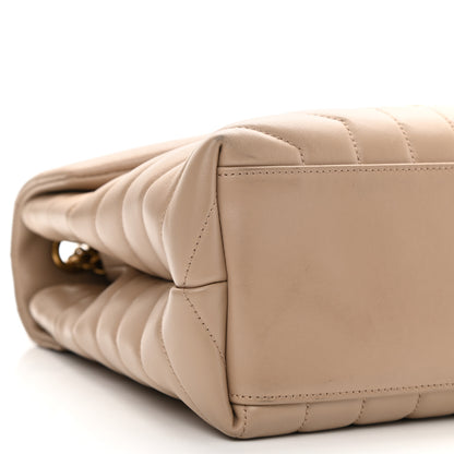 Saint Laurent Calfskin Y Quilted Monogram Medium Loulou Chain Satchel Light Natural 10 of 11