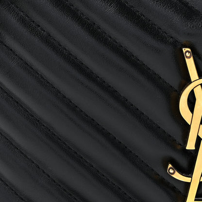 Saint Laurent Calfskin Matelasse Monogram Lou Camera Bag Black 8 of 11