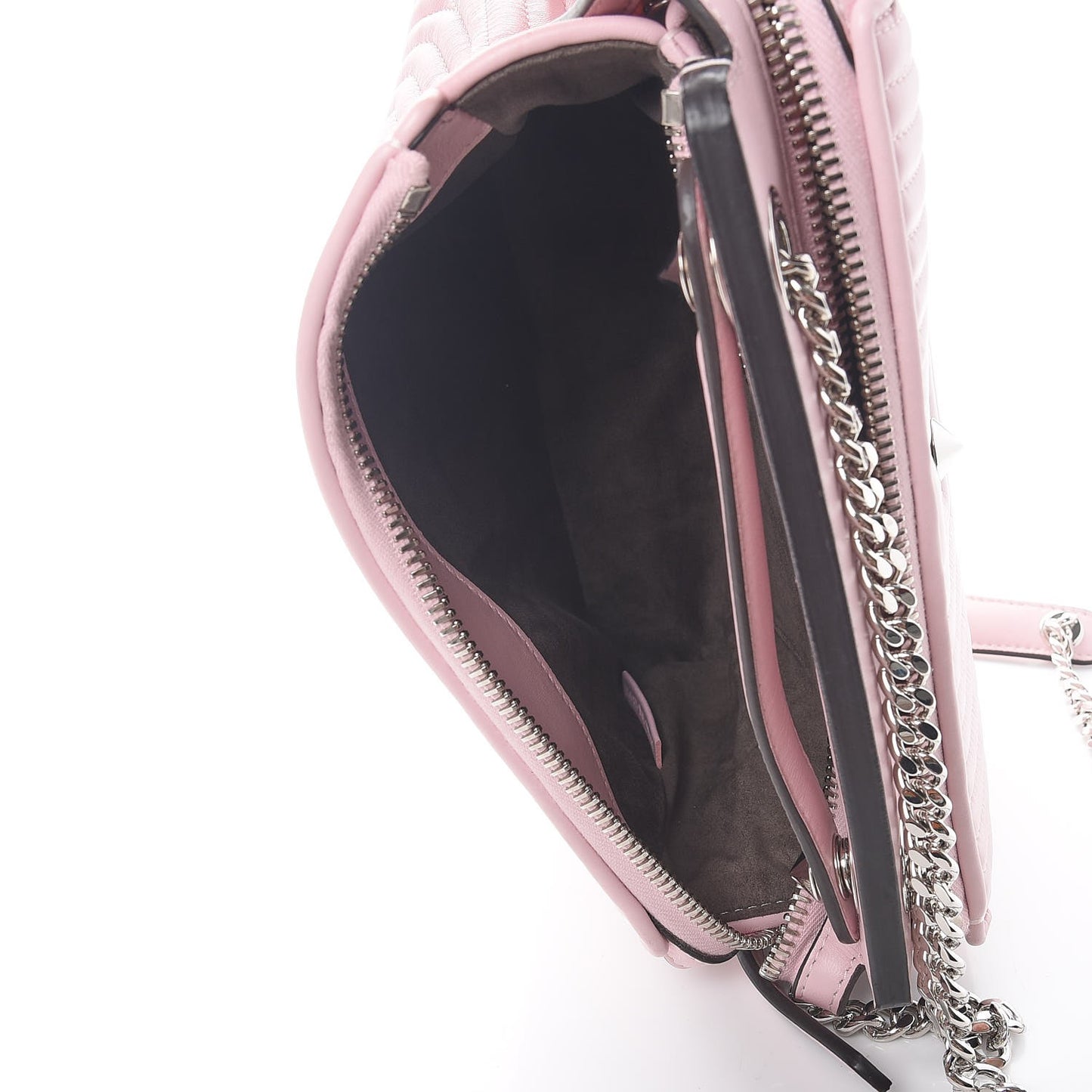 Shiny Nappa Trapuntata Small DotCom Click Chain Satchel Peonia