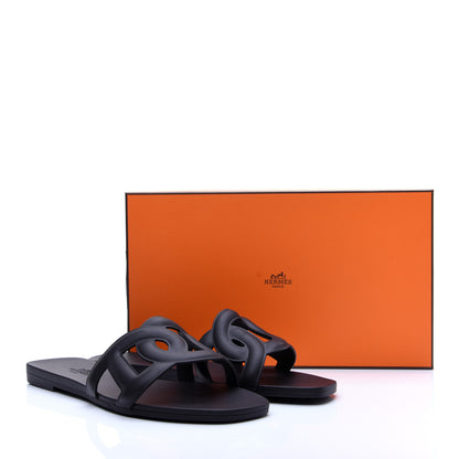 Hermes Rubber Aloha Sandals 36 Black 10 of 10