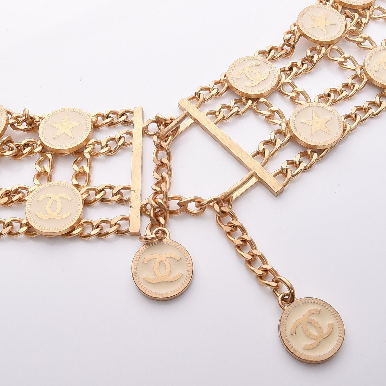 Chanel Chain Wide CC Star Medallion Belt Gold 6 of 8