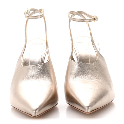 Givenchy Laminated Sheepskin Show Slingback Pumps 36 Dusty Gold 3 of 8