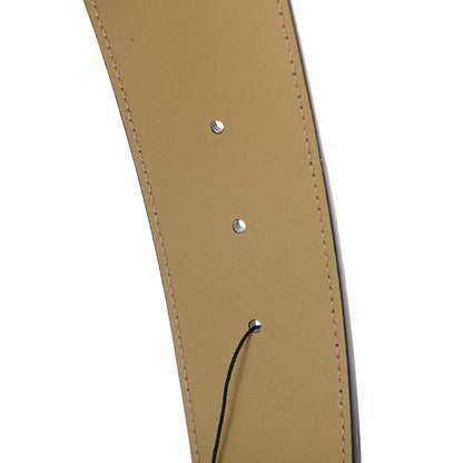 Gucci Calfskin Striped Textured Double G 50mm Belt 95 38 Black Beige 3 of 5