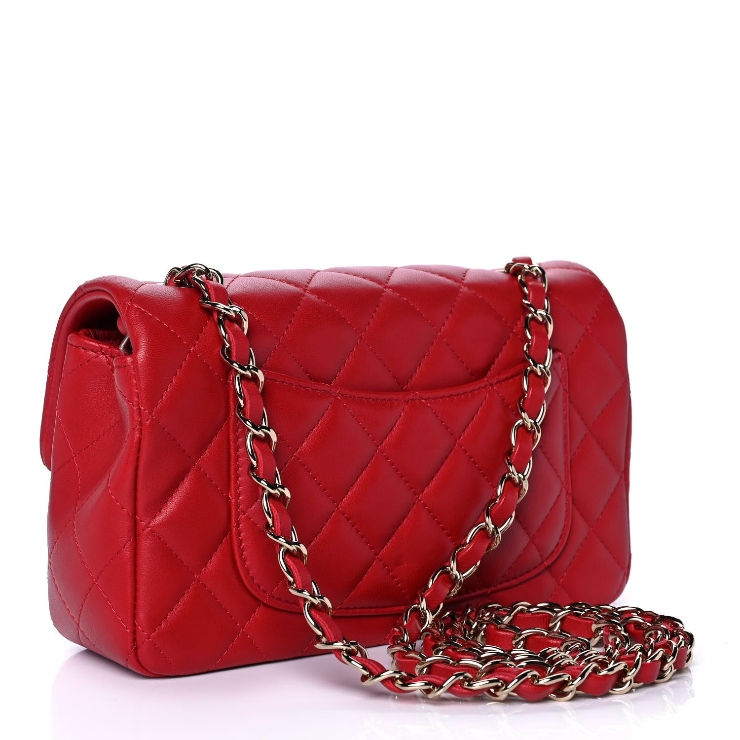 Chanel Lambskin Quilted Mini Rectangular Flap Red 2 of 11