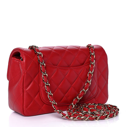 Chanel Lambskin Quilted Mini Rectangular Flap Red 2 of 11