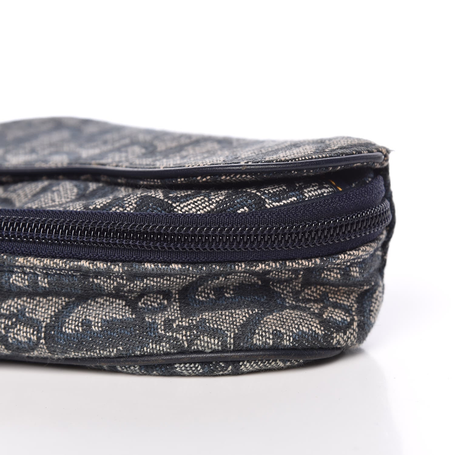 Christian Dior Monogram Mini Saddle Zip Pouch Navy Blue 9 of 12