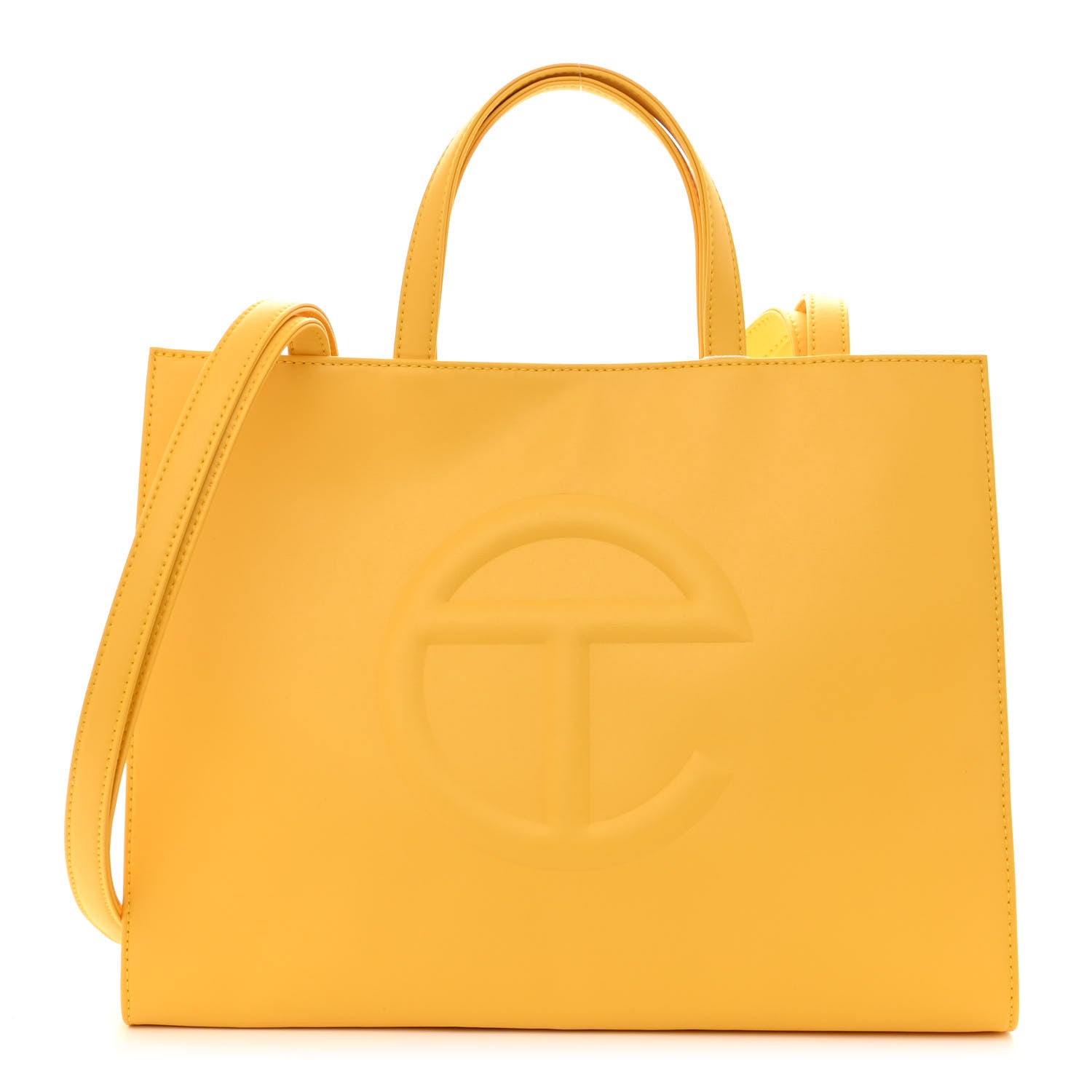 Telfar Vegan Leather Medium Shopping Bag Yellow 1 of 11