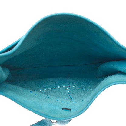 Hermes Taurillon Clemence Evelyne III GM Turquoise 5 of 13