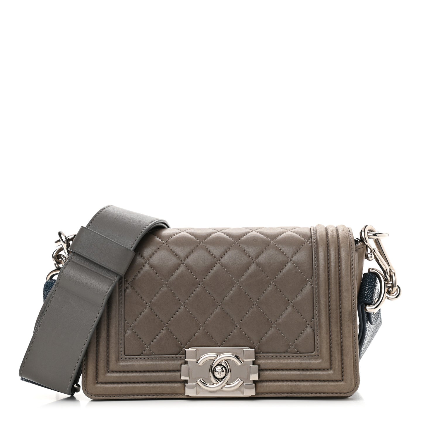 Lambskin Stingray Quilted Small Boy Flap Khaki