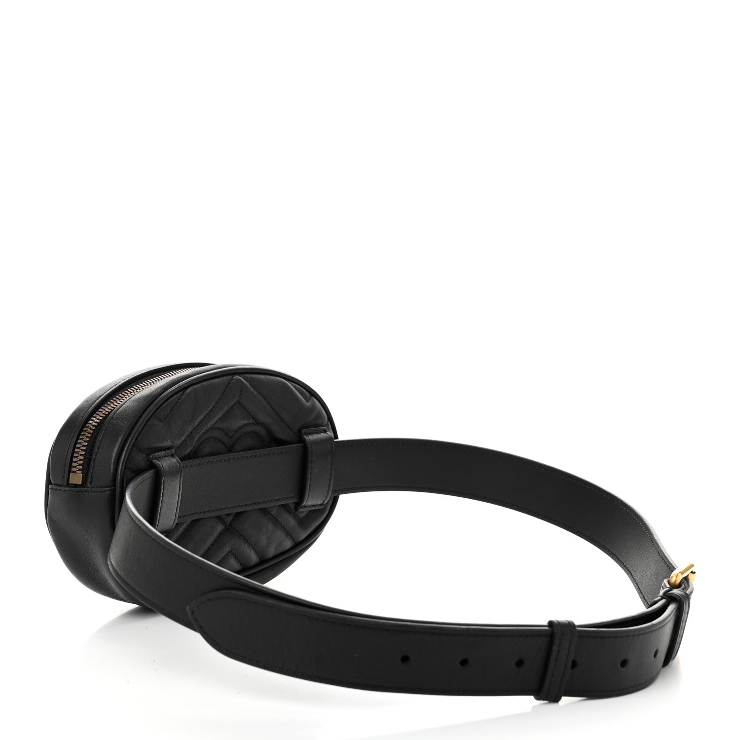 Gucci Calfskin Matelasse GG Marmont Belt Bag 95 38 Black 3 of 10