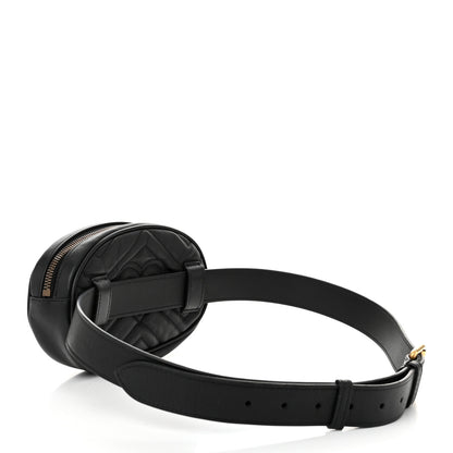 Gucci Calfskin Matelasse GG Marmont Belt Bag 95 38 Black 3 of 10