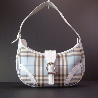 Burberry Bluebell Check Plaid Hobo Blue 1 of 11