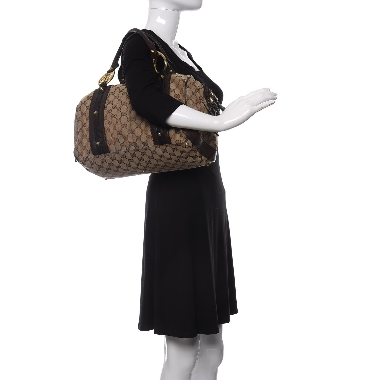Gucci Monogram Medium Interlocking G Icon Boston Dark Brown 2 of 15