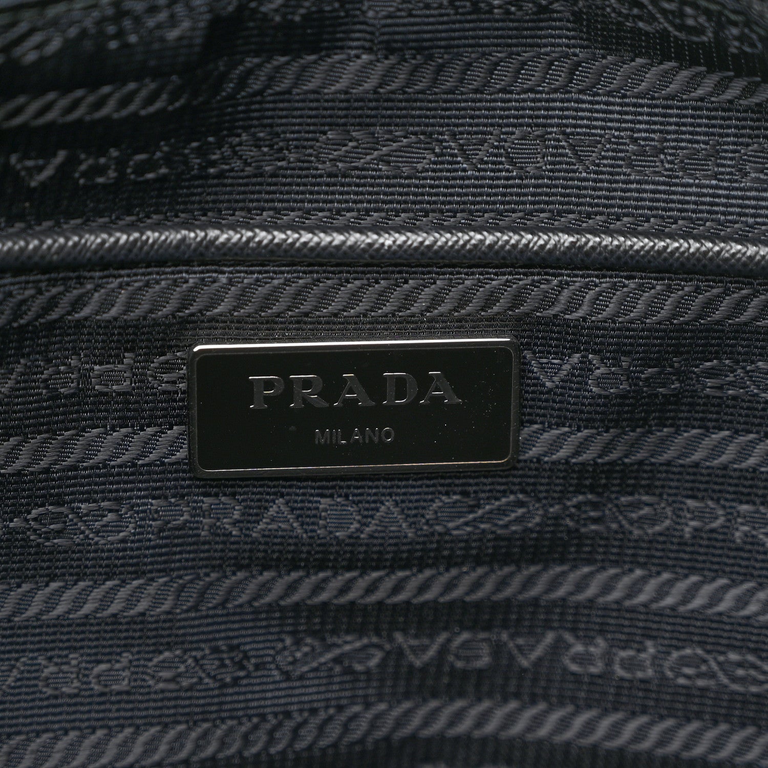 Prada Tessuto Stampato Nylon Saffiano Floral Print Tote Black White 6 of 11