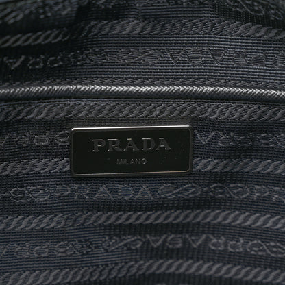 Prada Tessuto Stampato Nylon Saffiano Floral Print Tote Black White 6 of 11