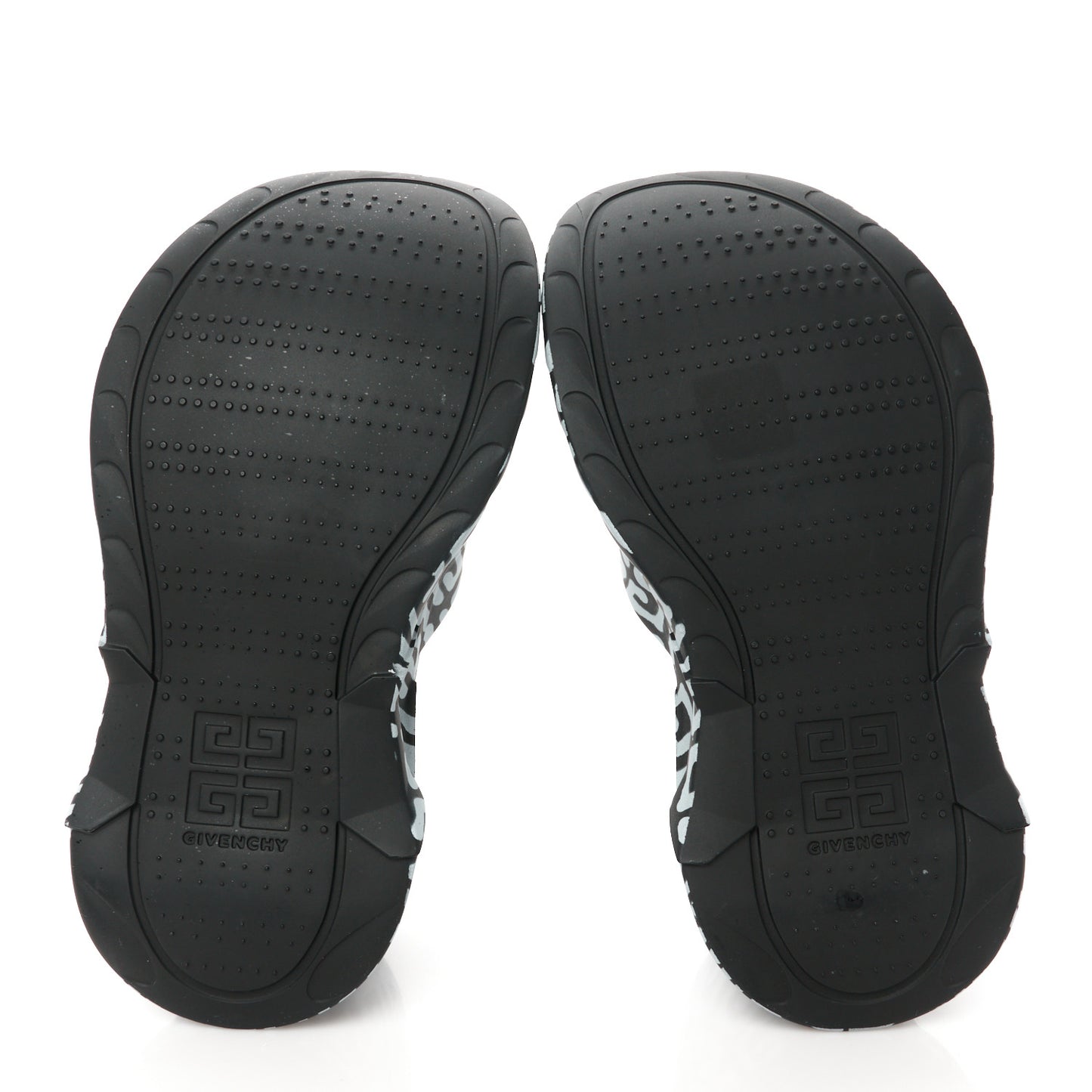 Rubber 4G Print Marshmallow Wedge Slides 38 Black White