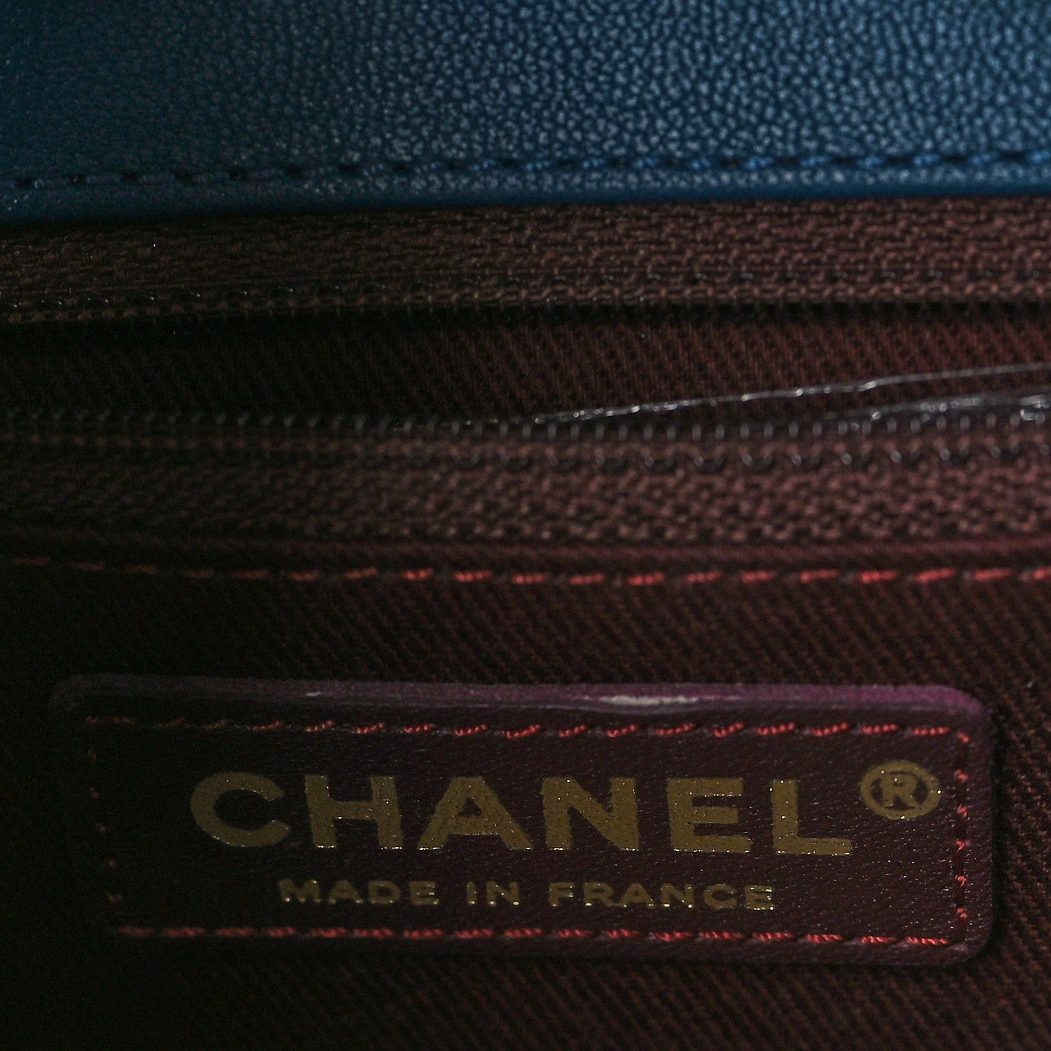 Chanel Sheepskin Stitched Chain Flap Bag Blue 6 of 9