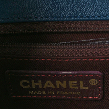 Chanel Sheepskin Stitched Chain Flap Bag Blue 6 of 9