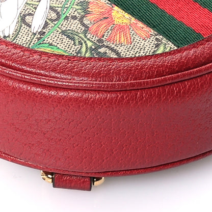 Gucci GG Supreme Monogram Web Flora Mini Ophidia Round Backpack Red 9 of 10