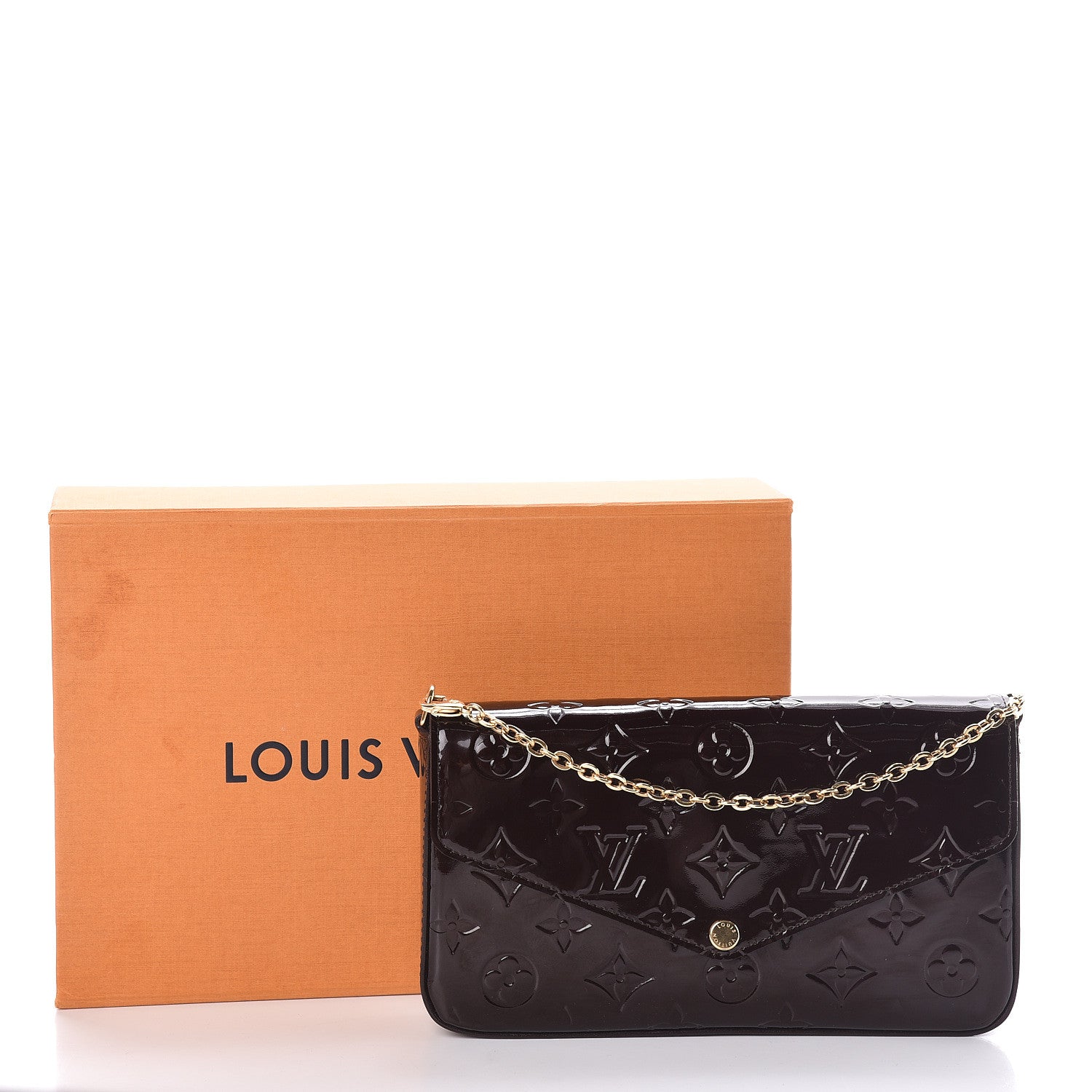 Louis Vuitton Vernis Pochette Felicie Chain Wallet Amarante 10 of 10