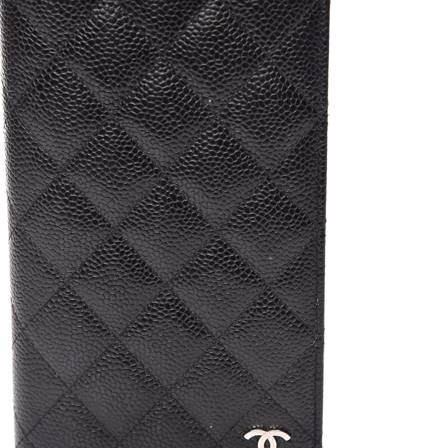Caviar Quilted Medium Agenda Cover Black