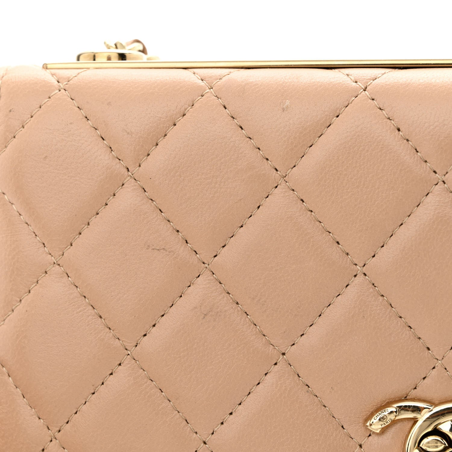 Chanel Lambskin Quilted Trendy CC Wallet On Chain WOC Beige 16 of 20