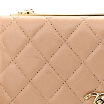 Chanel Lambskin Quilted Trendy CC Wallet On Chain WOC Beige 16 of 20