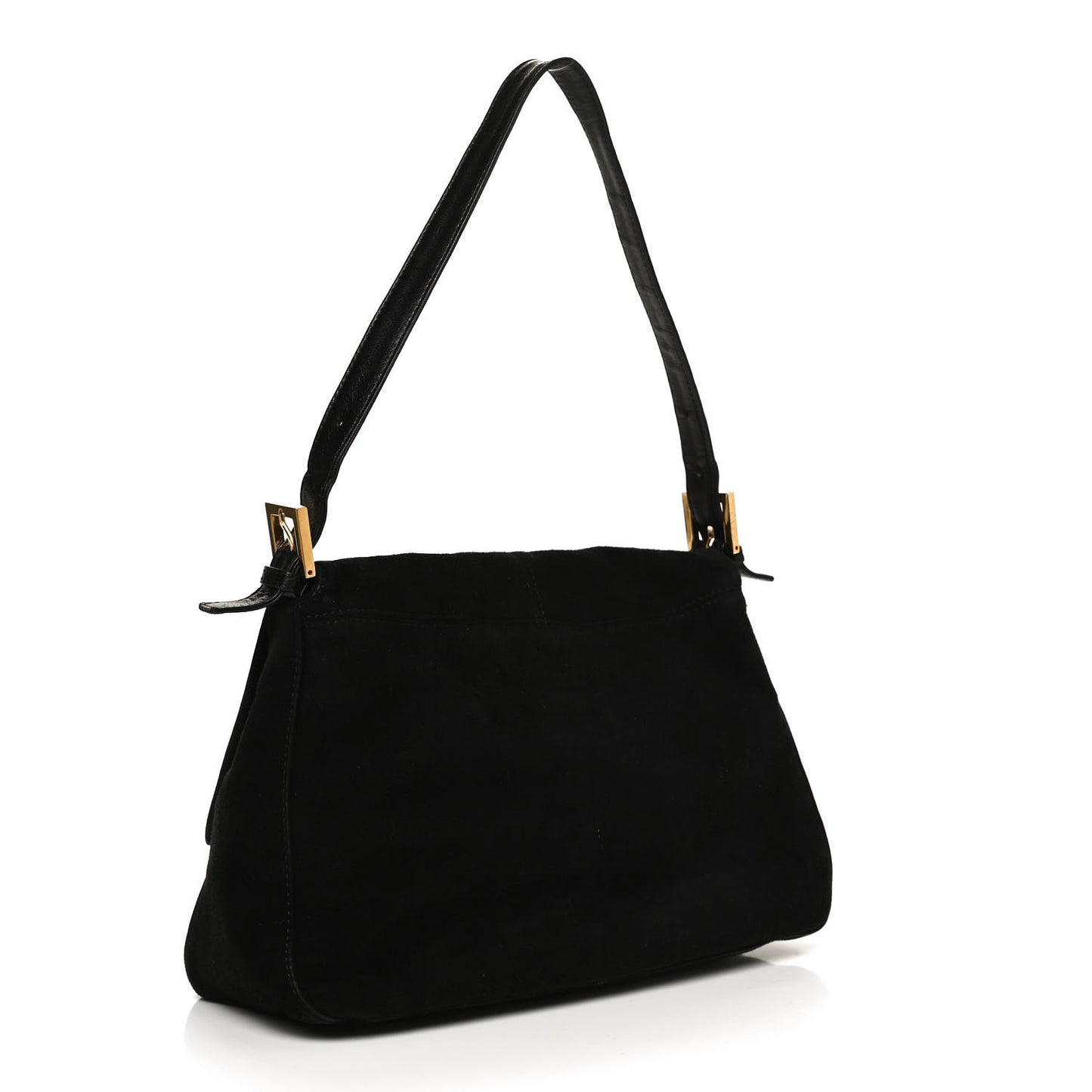 Suede Calfskin Mama Baguette Black