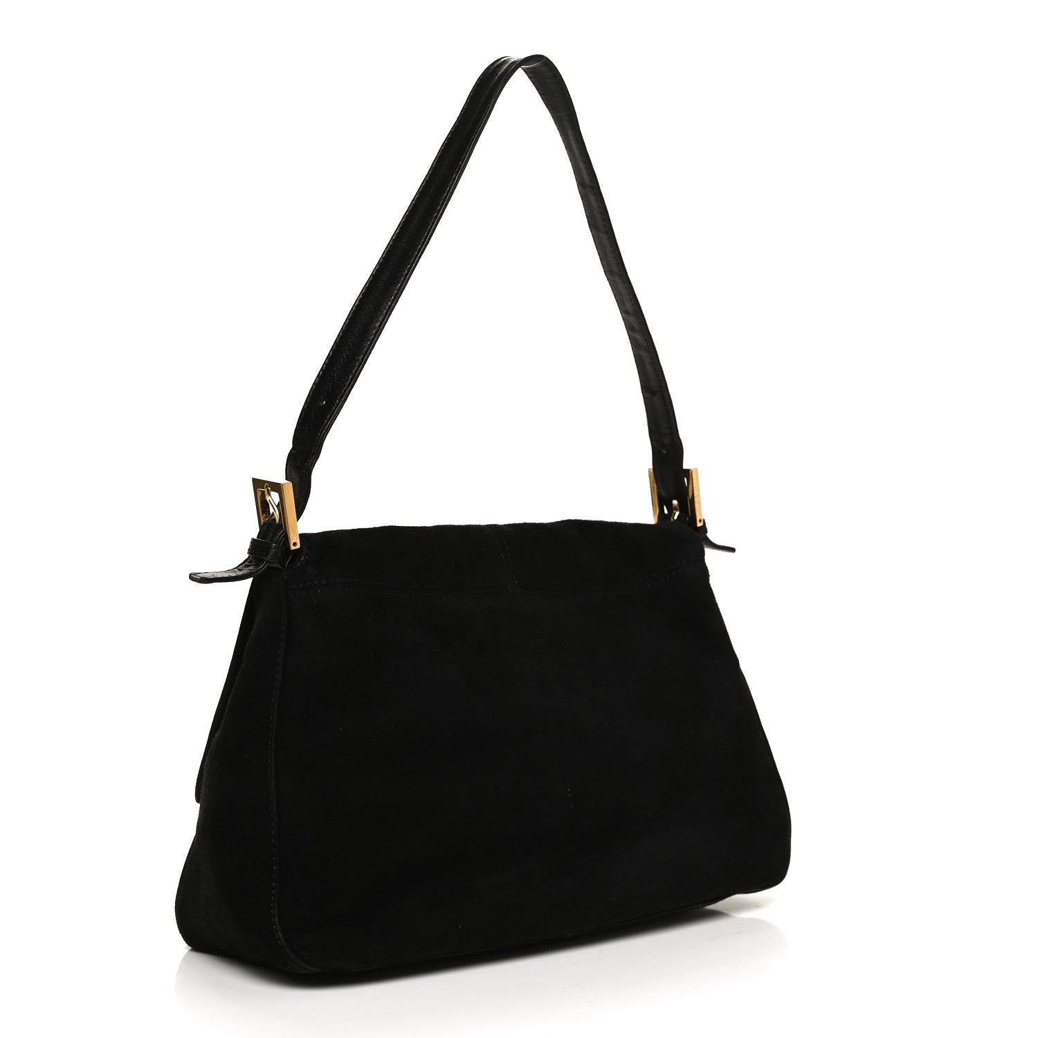 Fendi Suede Calfskin Mama Baguette Black 2 of 10