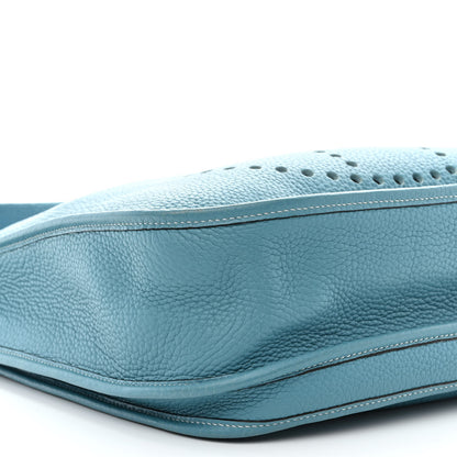 Hermes Taurillon Clemence Evelyne II GM Blue Jean 9 of 11