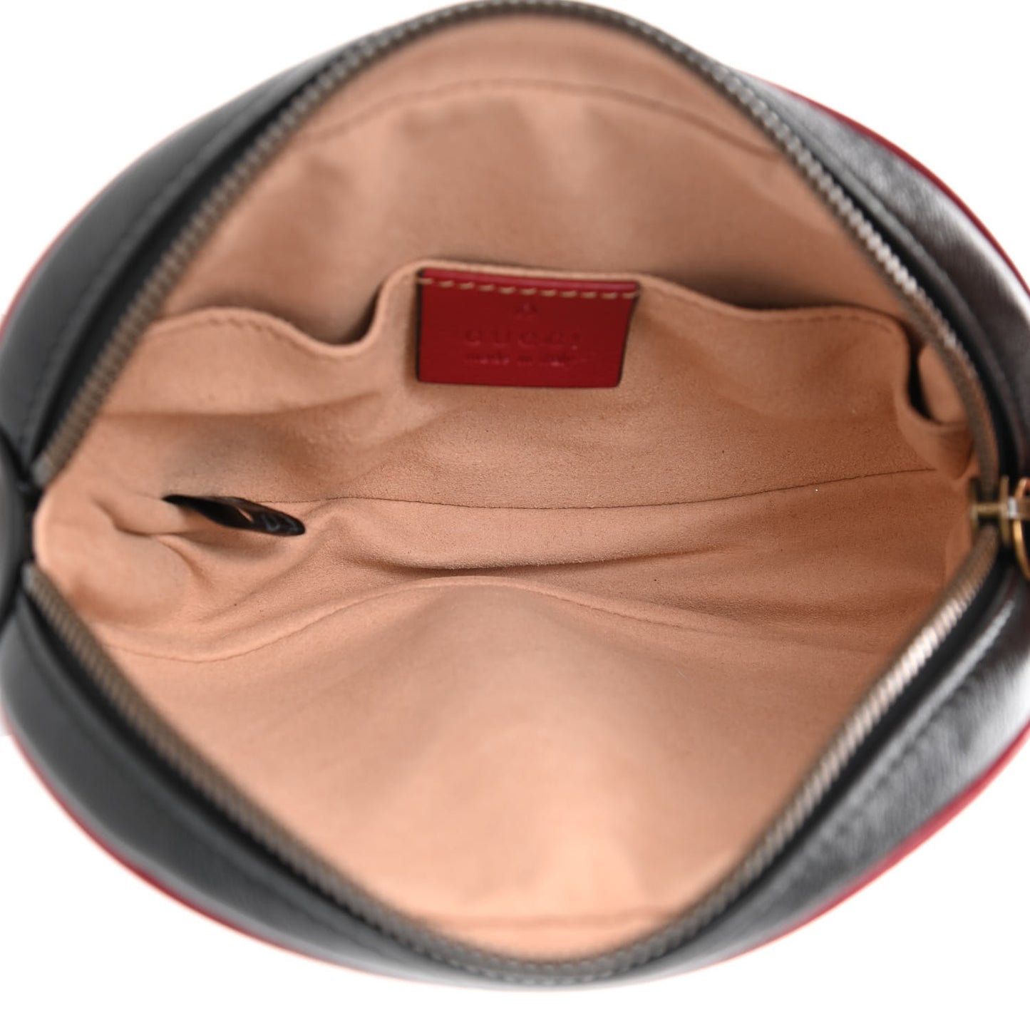 Azalea Calfskin Matelasse Diagonal Torchon GG Marmont Belt Bag 85 34 Black Romantic Cerise