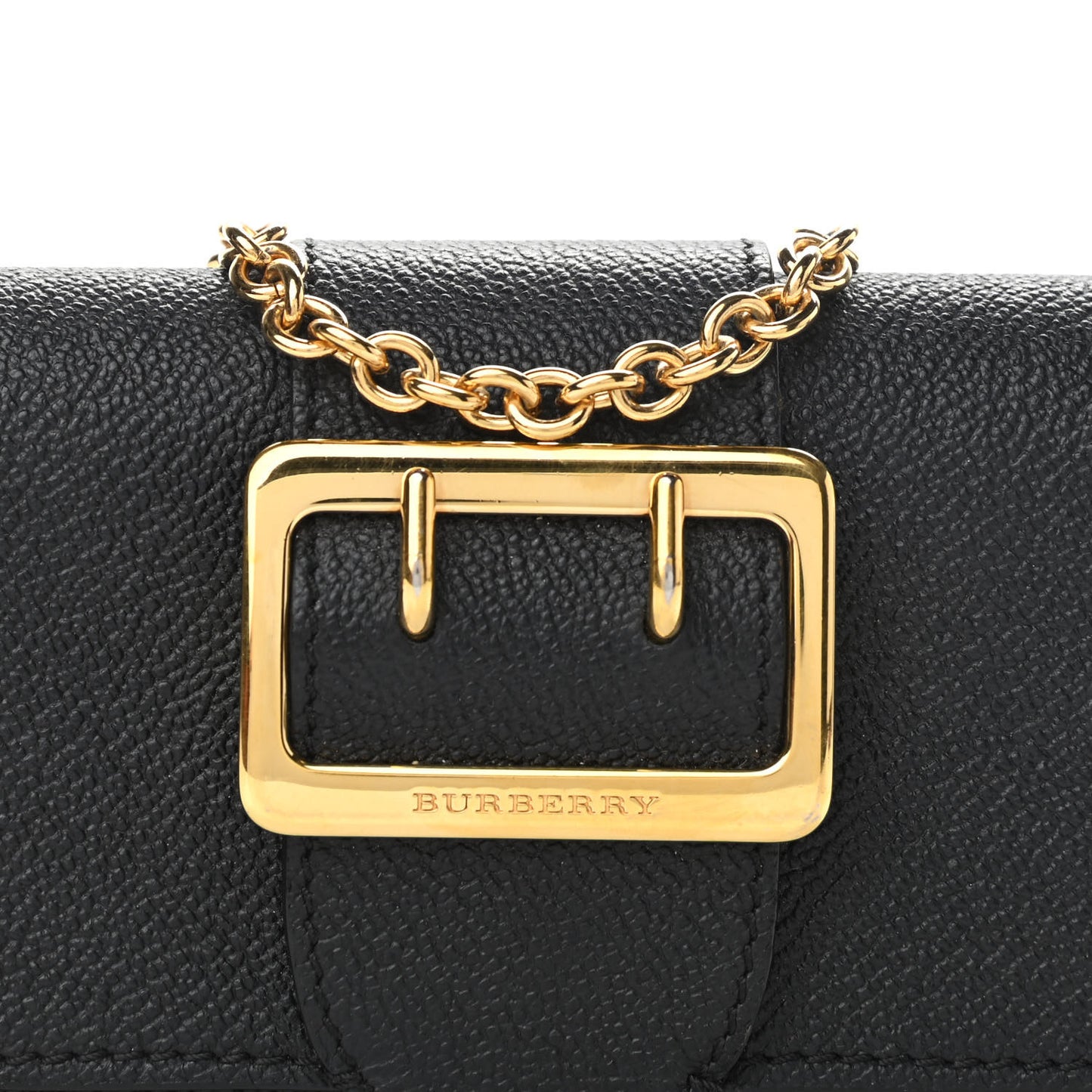 Grainy Calfskin House Check Small Buckle Bag Black