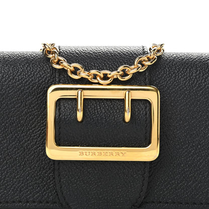 Burberry Grainy Calfskin House Check Small Buckle Bag Black 7 of 11