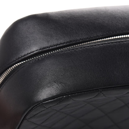 Chanel Lambskin Quilted Large Curvy Pouch Cosmetic Case Black 13 of 17