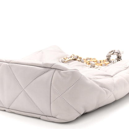 Chanel Lambskin Quilted Chanel 19 Shopping Bag Grey 10 of 10