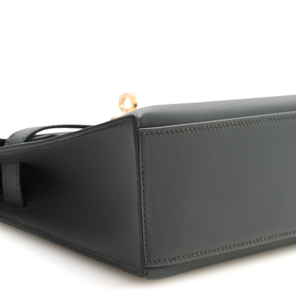 Hermes Swift Kelly Pochette Clutch Vert Mangrove 7 of 9
