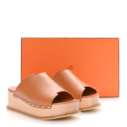 Hermes Calfskin Ellipse Mules 38 Marron Glaise 8 of 8