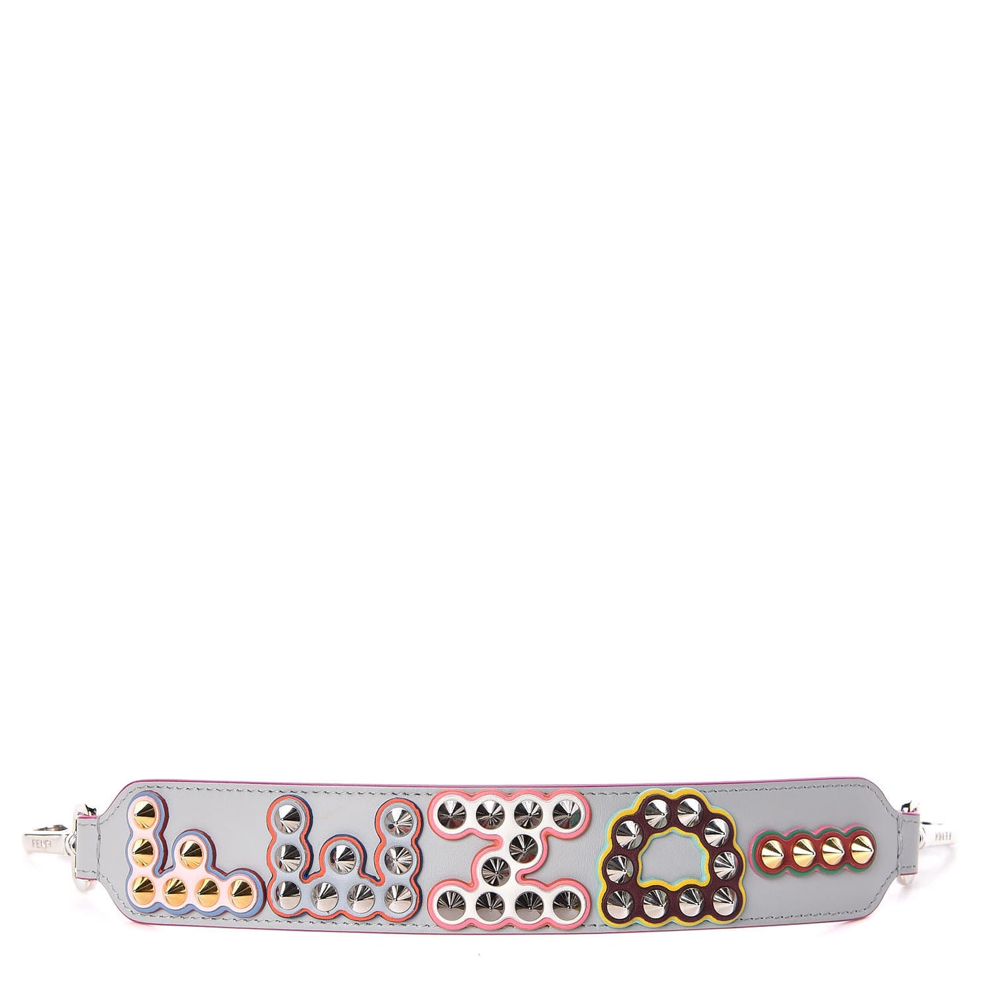Vitello Century Fun Fair Metal Studded Mini Strap You Grigio Perla Multicolor