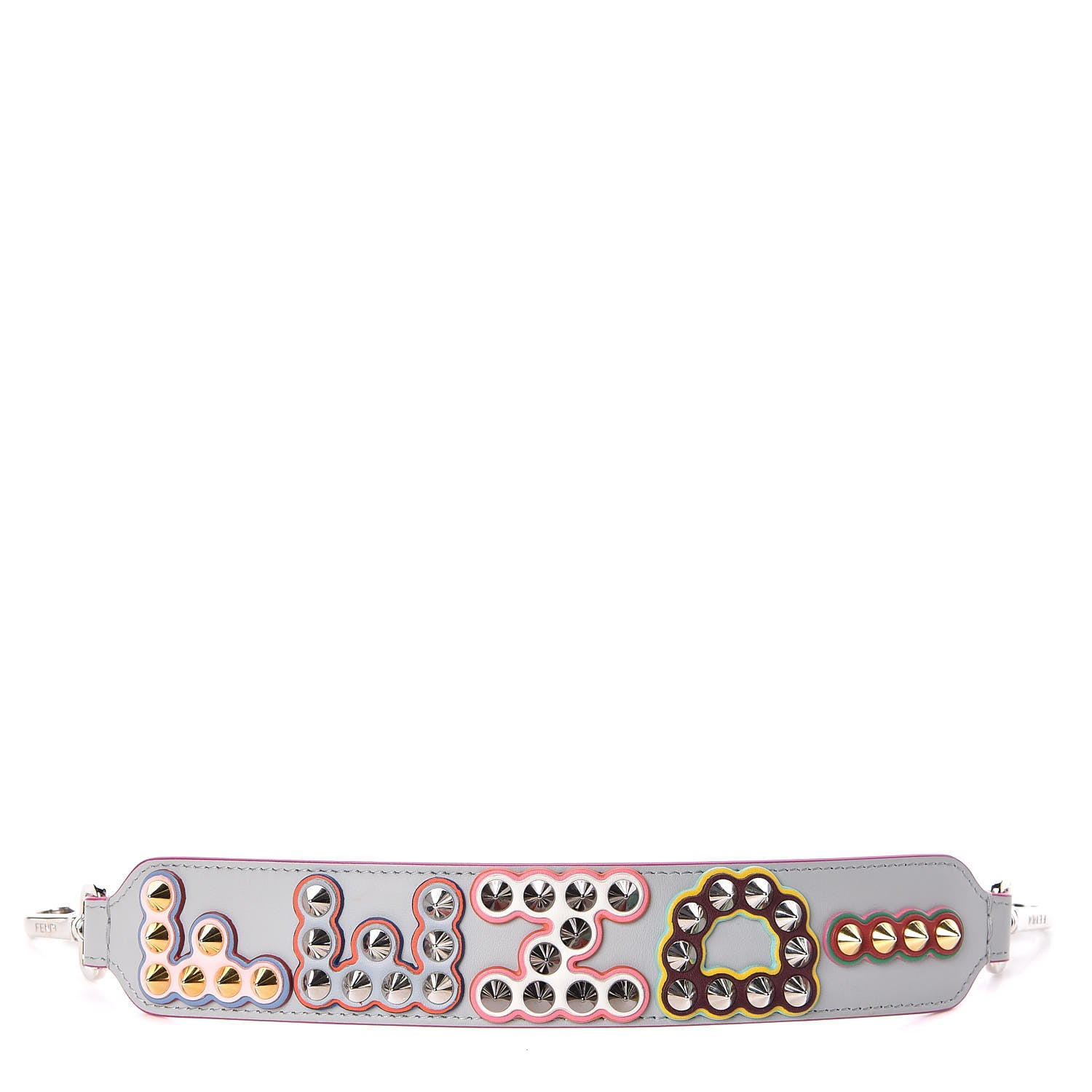 Fendi Vitello Century Fun Fair Metal Studded Mini Strap You Grigio Perla Multicolor 1 of 5